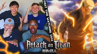 GREATEST REVEAL OF ALL-TIME!!!!  Non-Anime Watchers React to Attack on Titan - 02x06