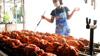 15년동안 하루에 300마리씩 구웠어요! 초대형 숯불구이 치킨 - Amazing Scale Charcoal Grilled Chicken - Thai Street Food