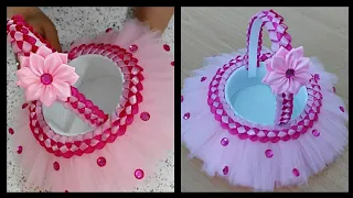 فكرة مشروع في البيت مربح جدا! / سلة للاعراس/ اعمال يدوية للديكور/ Beautiful Basket /  Arts And Craft