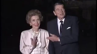 President Reagan and Nancy Reagan at Red Square in Moscow on June 1, 1988