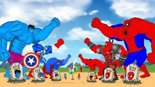 Rescue SUPER HEROES SPIDERMAN RED vs Team HULK BLUE :Returning from DeadSECRET- FUNNY PART2