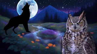 wolves howling sound, wolf sound effect, wolf howling, owl hoot, owl sound