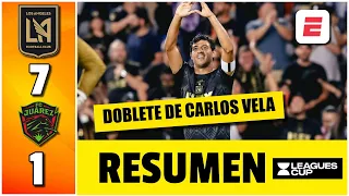 ¡HUMILLANTE! LAFC goleó 7-1 a Juárez con DOBLETE de Carlos Vela que salió lesionado | Leagues Cup