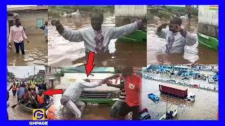 Saved! Captain Smart nearly DR0WNS while reporting on Accra floods;ST0RMS SDA floodɛd church