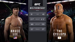Bruce Lee vs. Cyclops (EA Sports UFC 2) - CPU vs. CPU - Crazy UFC 👊🤪