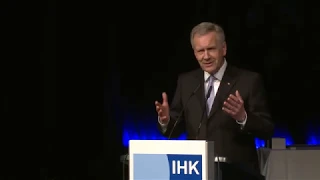 Rede vom ehemaligen Bundespräsidenten Christian Wulff beim IHK-Jahresempfang 2020