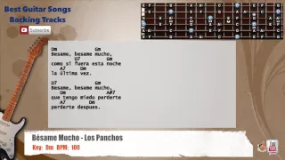 🎸 Besame Mucho - Los Panchos Guitar Backing Track with scale, chords and lyrics