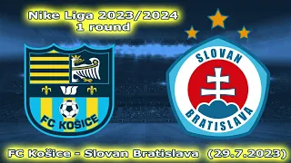 FC Košice - Slovan Bratislava / GREAT INTRO and HYMN / (29.07.2023)