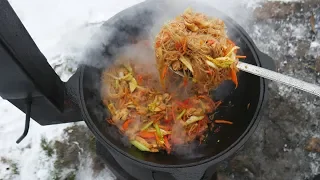 ЛЮБИМОЕ БЛЮДО С ФУНЧОЗОЙ В КАЗАНЕ НА КОСТРЕ