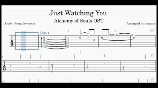 [Fingerstyle Guitar Tabs] Jeong Se-Woon - Just Watching You (Alchemy of Souls OST Part 3)