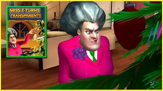 A Professora Malvada criou seus próprios enfeites! [Scary Teacher 3D ● Miss T Turns Transparent]