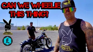 Stuntail / we try to wheelie a twincam softail.