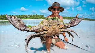 GIANT CRAB Barehanded Catch & Cook