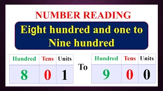 Count 801 to 900 I Eight hundred and one to Nine hundred I Three Digit Numbers I Numbers in English