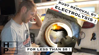 How to clean an old rusty fuel tank cheap by using Electrolysis!  No Acids!