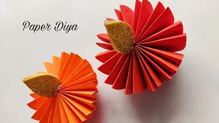 Diwali Decoration Ideas at Home / Diya Making with Paper / Paper Diya Decoration #shorts