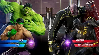 Hulk & Ryu VS Black Panther & Nemesis (Hardest AI) - Marvel vs Capcom: Who is The Best?