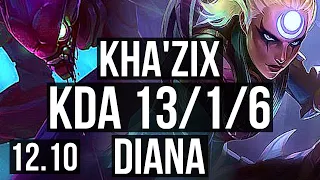 KHA'ZIX vs DIANA (JNG) | 13/1/6, 1.3M mastery, Legendary, 400+ games | EUW Master | 12.10