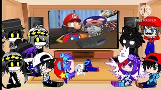 Fandoms & Youtubers React to Mario Reacts to Nintendo Memes 14 ft.SMG4