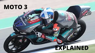 MOTO 3 class Explained. Technical specifications of the entry level class.