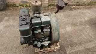 Lister SR2 Twin Cylinder Stationary Diesel Engine, Hand Start Up.