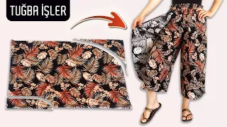 Very Easy Wrap Culotte Trouser Cutting and Sewing | Tuğba İşler