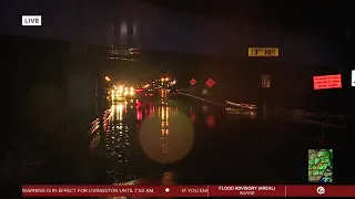 Roads under water in Livingston County after heavy rainfall