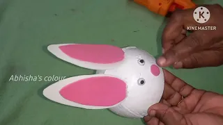 Coconut shell craftideas/ Coconut shell rabbit making/Best out  of waste/DIY