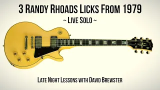 3 Randy Rhoads Licks From 1979