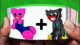 KISSY MISSY + BLACK HUGGY WUGGY = ???  (Poppy Playtime and FNF Flipbook Animation)