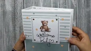 Welcome Baby bear  | Boy Scrapbook Album | Using 6"x6" paper pad | Quick & Easy | FREE TUTORIAL