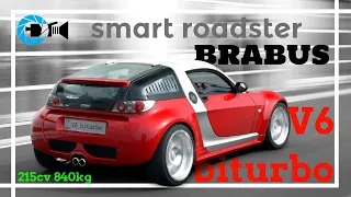 The BEST Car Smart Roadster BRABUS Coupé V6 biturbo Acceleration & Drift