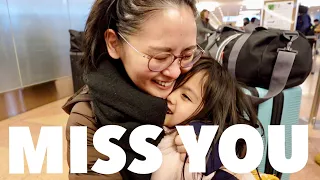 4 year-old Reaction to Reuniting with Mom | NYC | MISS YOU SO MUCH