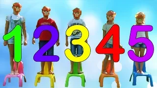 Five little Babies Jumping on the bed for children, Funny video for kids