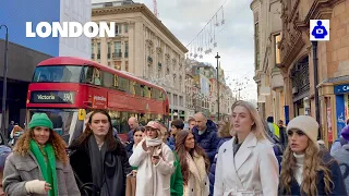 London Walk 🇬🇧 OXFORD STREET during New Year's Eve 2023 | Central London Walking Tour. [4K HDR]