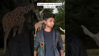 9 years old me chilling at the zoo😂