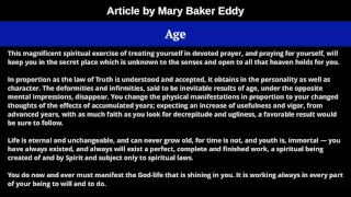 Age by Mary Baker Eddy - Read by Gary Singleterry