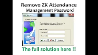 ZKTeco Attendance Management Software Remove the Admin Password (Quick solution)