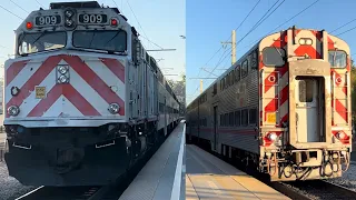 Caltrain Gallery Set in Local Service 261 Lead by Cab Car 4023 Arriving at Palo Alto Station