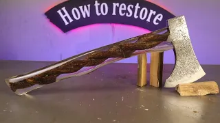 Restoring an Old and Very Rusty Axe with an Epoxy Handle