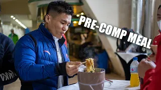 What do LU Xiaojun and LI Dayin eat after weigh-in?