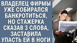 Владелец фирмы уже собирался банкротиться, но стажерка сказав 3 слова, заставила упасть ей в ноги