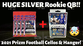 HUGE Rookie QB Silver! Red, White, and Blue Parallels! 2021 Prizm Football Cellos x4 and a Hanger!