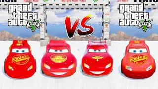 Lightning McQueen Vs Radiator Springs Vs On The Road Vs Wgp McQueen In GTA 5 Who Will Be The Winner?