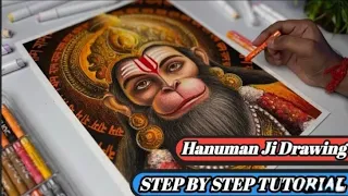 Hanuman Ji Drawing, Oil Pastel Drawing😍 || Step by Step Tutorial || @Artistkrishnashukla #hanuman