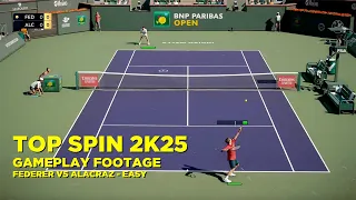 TopSpin 2K25 Gameplay Footage - Federer VS Acaraz Easy Difficulty