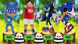 Tag with Ryan PJ Masks Catboy vs Sonic Dash - All Characters Unlocked All Bosses Combo Panda Werehog