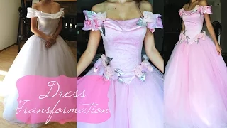 Thrifted Dress Transformation, Pink princess Gown, DIY