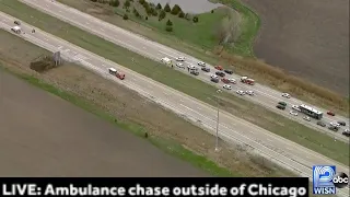 LIVE: A stolen ambulance is being chased south of Chicago