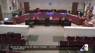 2/11/21 Board of Appeals for St. Mary's County